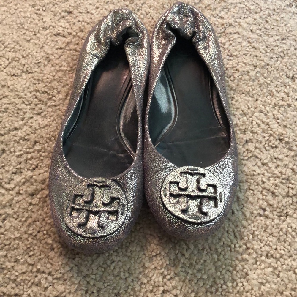 Metallic Tory Burch flats